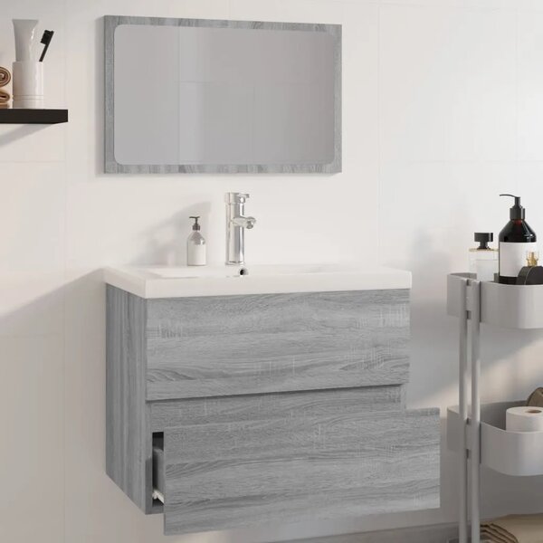 Set kupaonskog namještaja boja hrasta sonome konstruirano drvo - Sivi hrast sonoma 60 x 38.5 x 45 cm Sa slavinom 1