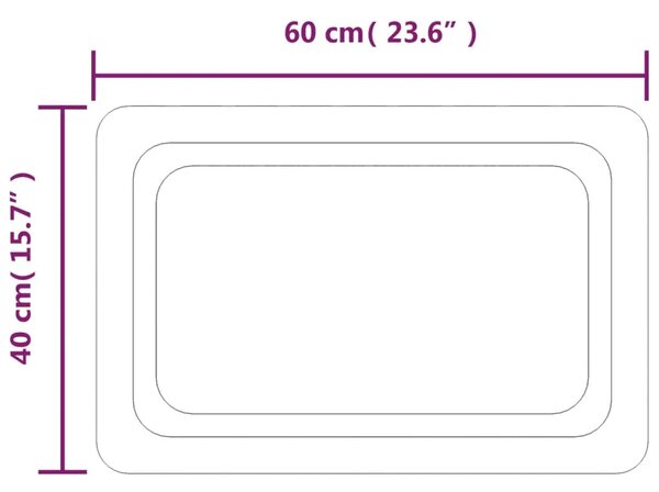 LED kupaonsko ogledalo 40x60 cm - 40 x 60 cm 1 40 x 60 cm