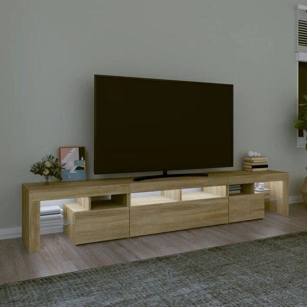 TV ormarić s LED svjetlima boja hrasta sonome 230x36 5x40 cm - sonoma hrast 2 230 cm Sonoma hrast