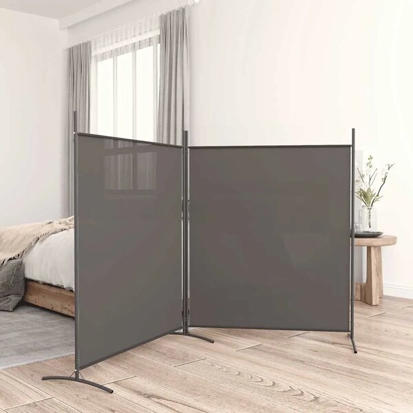Paravan - Sobna pregrada s 2 panela antracit 348 x 180 cm od tkanine - Antracit 348 x 180 cm 1 1