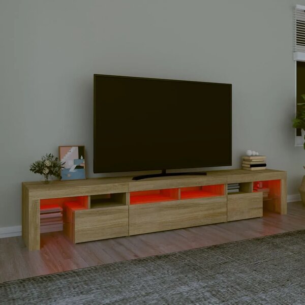 TV ormarić s LED svjetlima boja hrasta sonome 230x36 5x40 cm - sonoma hrast 2 230 cm Sonoma hrast