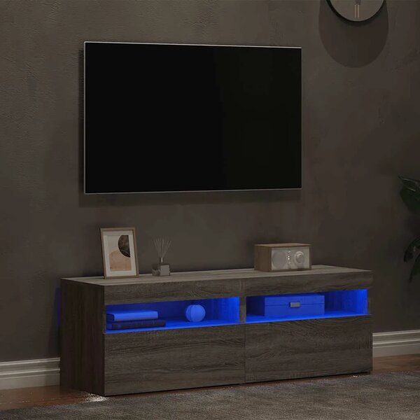 TV ormarići 2 kom s LED svjetlima boja hrasta sonome 60x35x40cm - Sivi hrast sonoma 2 60 cm Sivi hrast sonoma