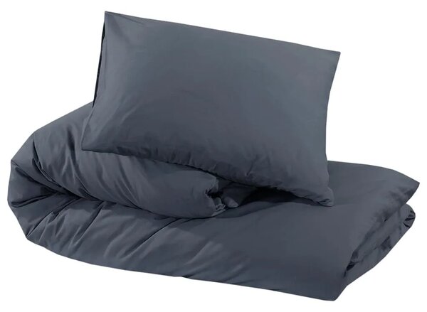 Set posteljine za poplun antracit 220 x 240 cm pamučni - Antracit 220 x 240 cm + 65 x 65 cm 1 1