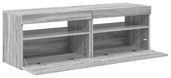 TV ormarići 2 kom s LED svjetlima boja hrasta sonome 60x35x40cm - Sivi hrast sonoma 2 60 cm Sivi hrast sonoma