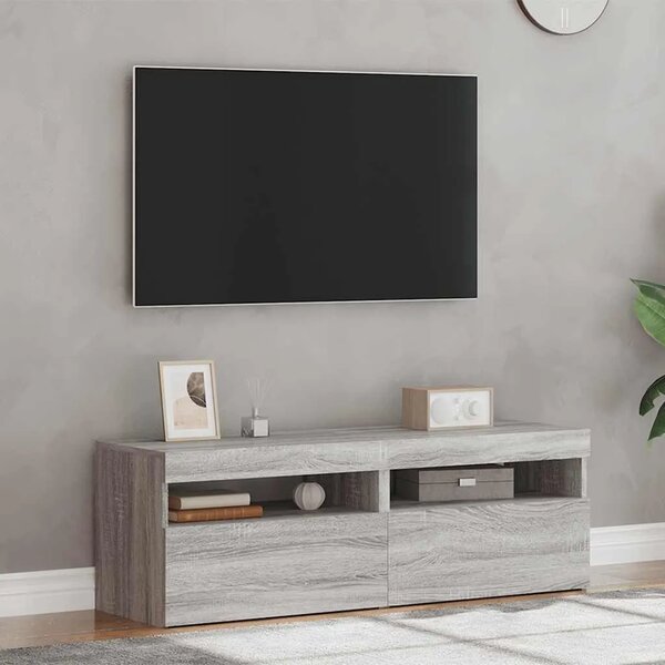 TV ormarići 2 kom s LED svjetlima boja hrasta sonome 60x35x40cm - Sivi hrast sonoma 2 60 cm Sivi hrast sonoma