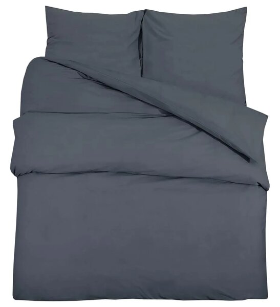 Set posteljine za poplun antracit 220 x 240 cm pamučni - Antracit 220 x 240 cm + 65 x 65 cm 1 1
