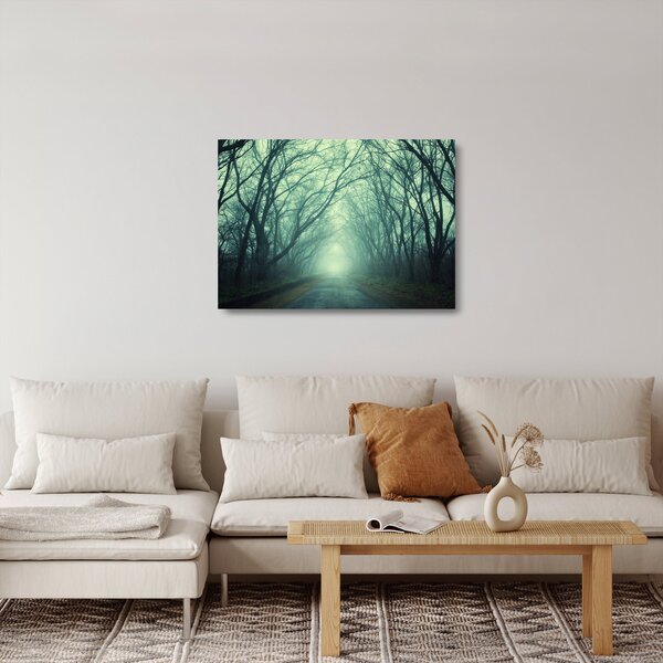 Staklena slika - Cesta s drvoredom (70x50 cm)