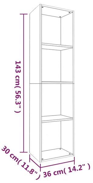 Ormarić za knjige / TV ormarić boja hrasta 36x30x143 cm drveni - Sivi hrast sonoma 36 x 30 x 143 cm 1 Sivi hrast sonoma