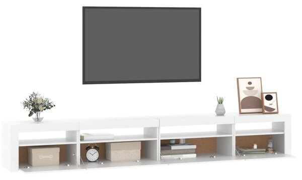 TV ormarić s LED svjetlima bijeli 270x35x40 cm - Bijela 1 270 cm Bijela
