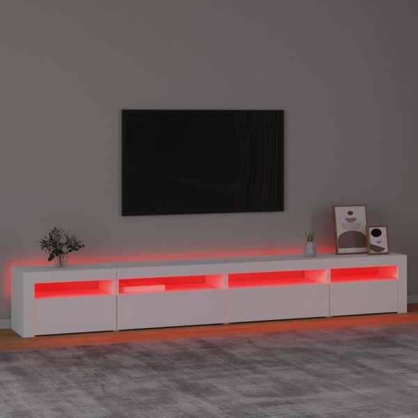 TV ormarić s LED svjetlima bijeli 270x35x40 cm - Bijela 1 270 cm Bijela