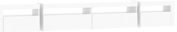 TV ormarić s LED svjetlima bijeli 270x35x40 cm - Bijela 1 270 cm Bijela