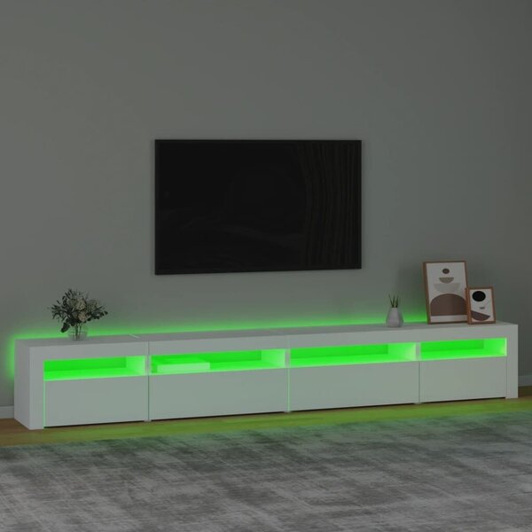 TV ormarić s LED svjetlima bijeli 270x35x40 cm - Bijela 1 270 cm Bijela