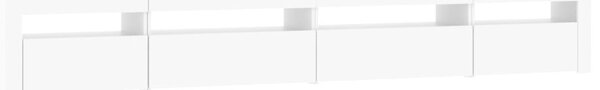 TV ormarić s LED svjetlima bijeli 270x35x40 cm - Bijela 1 270 cm Bijela