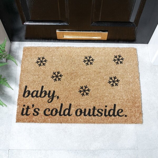 Otirač s božićnim motivom od kokosovih vlakana 40x60 cm Baby It's Cold Outside – Artsy Doormats