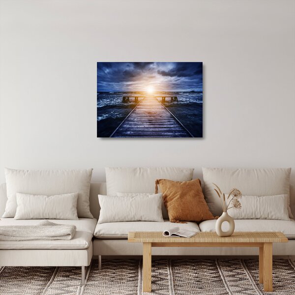 Staklena slika mola na suncu (70x50 cm)