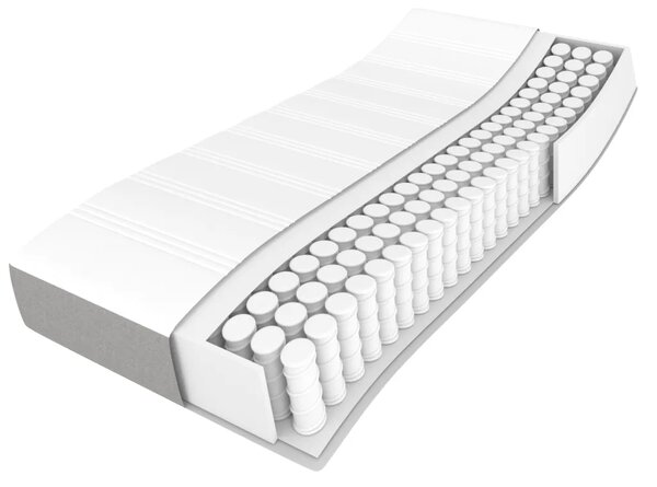 Madrac s džepičastim oprugama srednje tvrdoće svjetlosivi 140x190x20 cm tkanina - Svjetlosiva 140 x 190 cm 1 Svjetlosiva