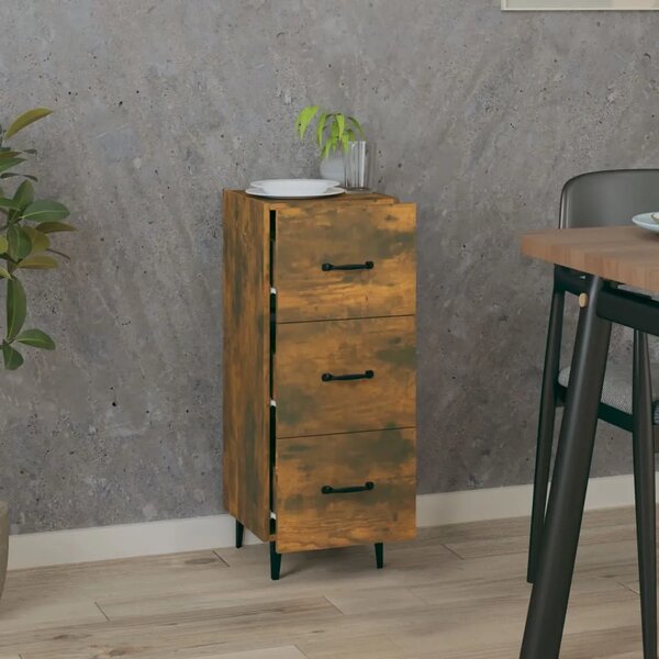 Komoda boja dimljenog hrasta 34 5x34x90 cm konstruirano drvo - Dimljeni hrast 1 Dimljeni hrast