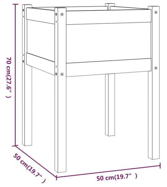 Vrtne sadilice 2 kom 50 x 50 x 70 cm od masivne borovine - Prirodna 2 1 Prirodna