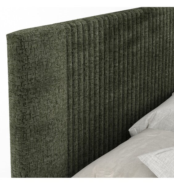 Tamno zeleni boxspring krevet s prostorom za odlaganje 200x200 cm Bergamo – Maison de Rêve