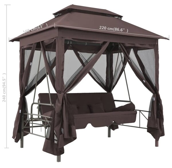 Gazebo konvertibilna ljuljačka boja kave - Boja kafe 1 Boja kafe