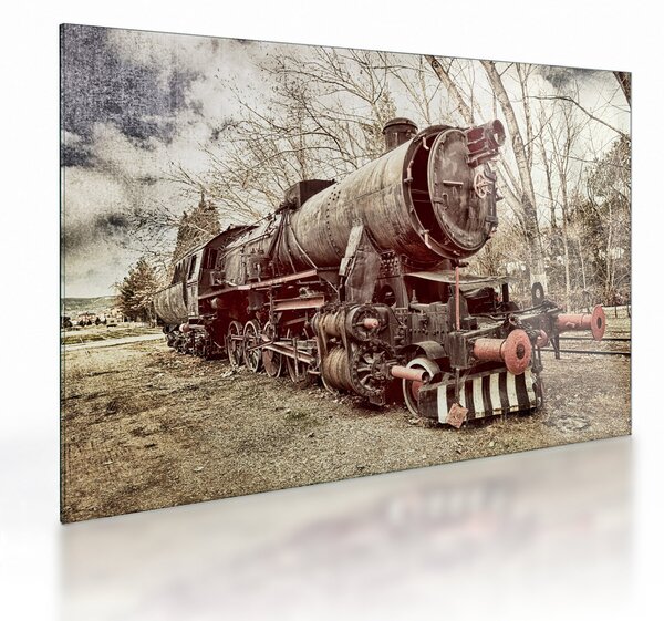 Povijesna staklena slika lokomotive (70x50 cm)