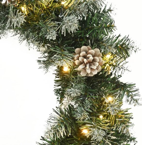 Božićni vijenac s LED svjetlima zeleni 60 cm PVC - 60 x 60 cm 1 1 60 x 60 cm