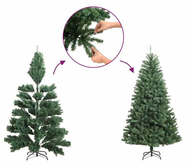 Umjetno usko božićno drvce sa stalkom zeleno 180 cm PVC - 180 cm 1 bez LED svjetala 1
