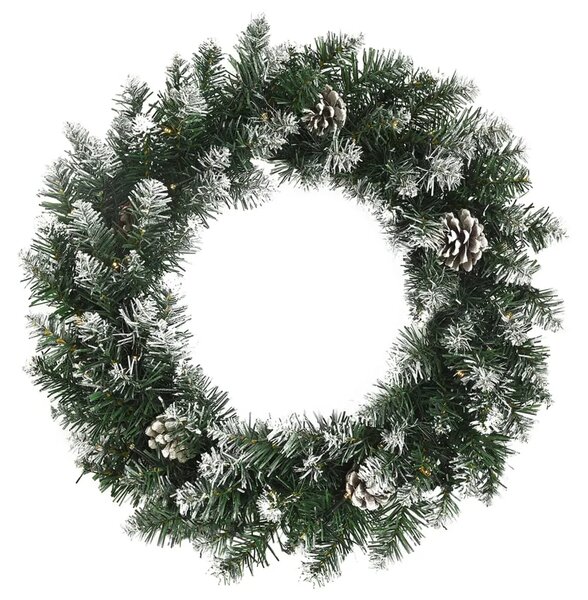 Božićni vijenac s LED svjetlima zeleni 60 cm PVC - 60 x 60 cm 1 1 60 x 60 cm