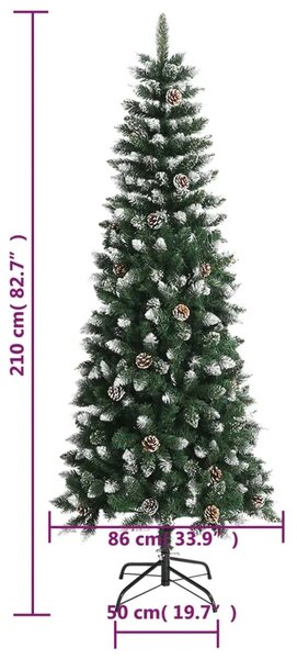 Umjetno božićno drvce sa stalkom zeleno 210 cm PVC - 210 cm 1 bez LED svjetala 1