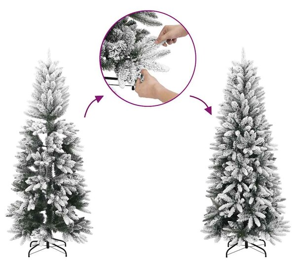 Božićna drvca Topla bijela PVC plastika čelik i PE - Zelena i bijela 120 cm 1 bez LED svjetala