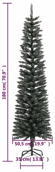 Umjetno usko božićno drvce sa stalkom zeleno 180 cm PVC - 180 cm 1 bez LED svjetala 1