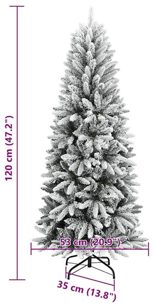 Božićna drvca Topla bijela PVC plastika čelik i PE - Zelena i bijela 120 cm 1 bez LED svjetala