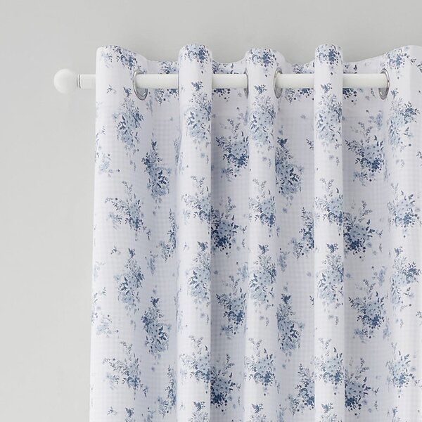Bijele/plave zavjese u setu 2 kom 168x229 cm Lucie Floral Frill – Catherine Lansfield