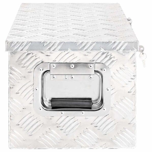 Kutija za pohranu srebrna 70 x 31 x 27 cm aluminijska - Srebrno 70 x 31 x 27 cm 1 1
