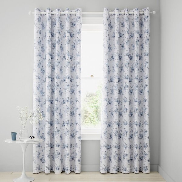 Bijele/plave zavjese u setu 2 kom 168x229 cm Lucie Floral Frill – Catherine Lansfield