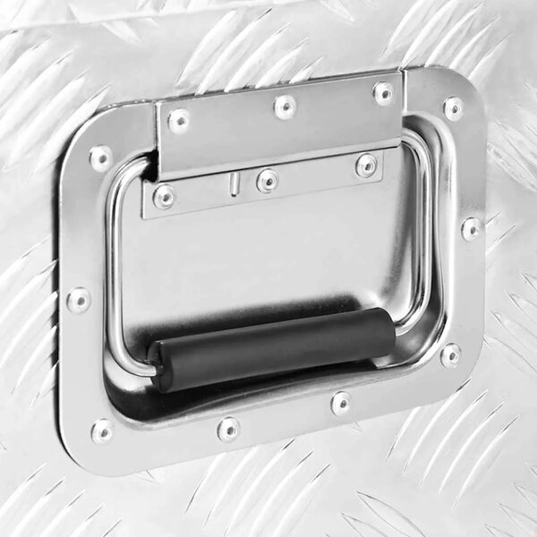 Kutija za pohranu srebrna 70 x 31 x 27 cm aluminijska - Srebrno 70 x 31 x 27 cm 1 1