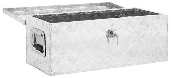 Kutija za pohranu srebrna 70 x 31 x 27 cm aluminijska - Srebrno 70 x 31 x 27 cm 1 1