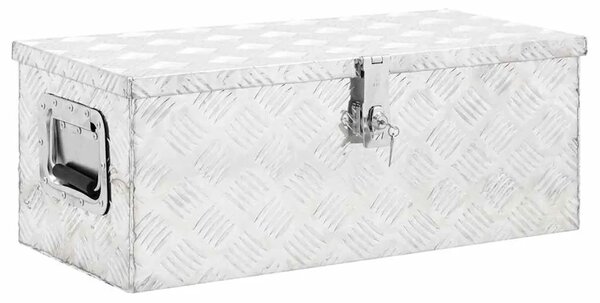 Kutija za pohranu srebrna 70 x 31 x 27 cm aluminijska - Srebrno 70 x 31 x 27 cm 1 1