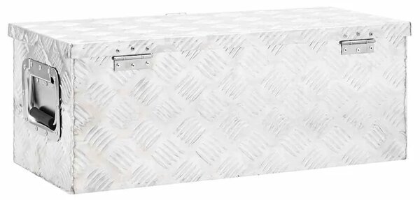 Kutija za pohranu srebrna 70 x 31 x 27 cm aluminijska - Srebrno 70 x 31 x 27 cm 1 1