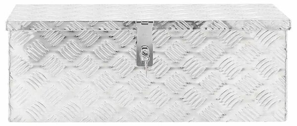 Kutija za pohranu srebrna 70 x 31 x 27 cm aluminijska - Srebrno 70 x 31 x 27 cm 1 1