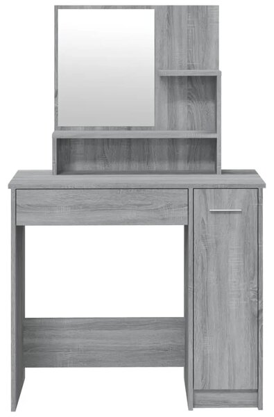 Toaletni stolić s ogledalom boja hrasta sonome 86 5x35x136 cm - Sivi hrast sonoma 1 Sivi hrast sonoma
