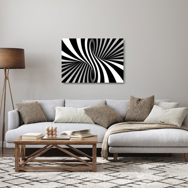 Apstraktna staklena slika sa zebrastim prugama (70x50 cm)