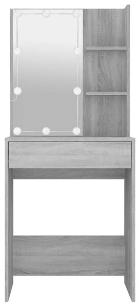 Toaletni stolić s LED svjetlima boja hrasta sonome 60x40x140 cm - Sivi hrast sonoma 1 Sivi hrast sonoma
