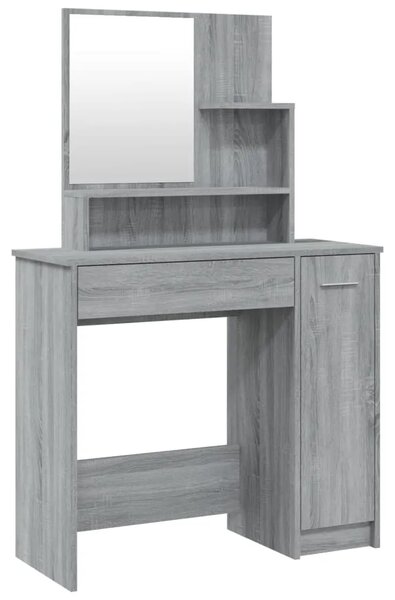Toaletni stolić s ogledalom boja hrasta sonome 86 5x35x136 cm - Sivi hrast sonoma 1 Sivi hrast sonoma