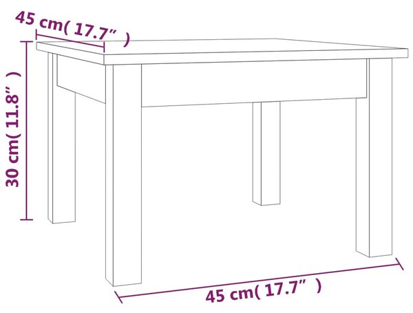 Stolić za kavu boja meda 45 x 45 x 30 cm od masivne borovine - boja meda 45 x 45 x 30 cm 1 Boja meda