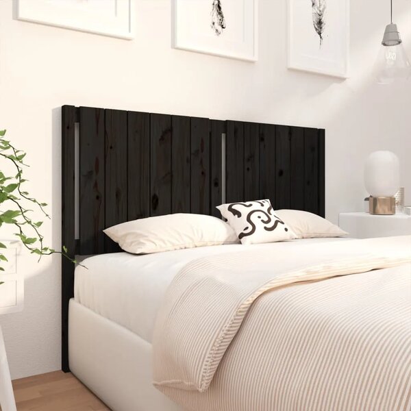 Uzglavlje za krevet crni 145 5 x 4 x 100 cm od masivne borovine - Crna 145.5 x 100 cm 1 Crna