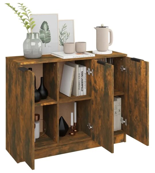 Komoda boja dimljenog hrasta 90 5x30x70 cm konstruirano drvo - Dimljeni hrast 1 Dimljeni hrast