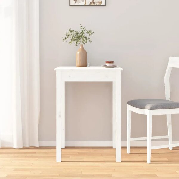 Blagovaonski stol bijeli 55 x 55 x 75 cm od masivne borovine - Bijela 1 55 cm Bijela