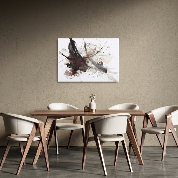 Staklena slika slikane apstrakcije (70x50 cm)