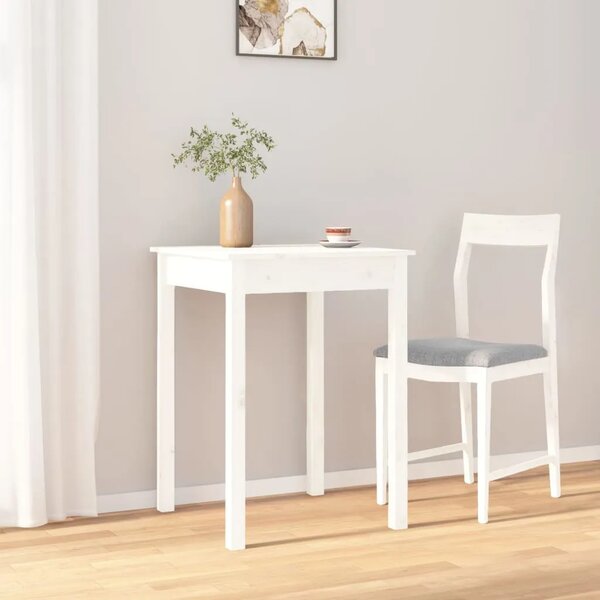 Blagovaonski stol bijeli 55 x 55 x 75 cm od masivne borovine - Bijela 1 55 cm Bijela